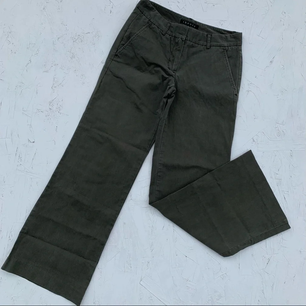 THEORY |  WIDE-LEG LOW RISE PANTS | 00